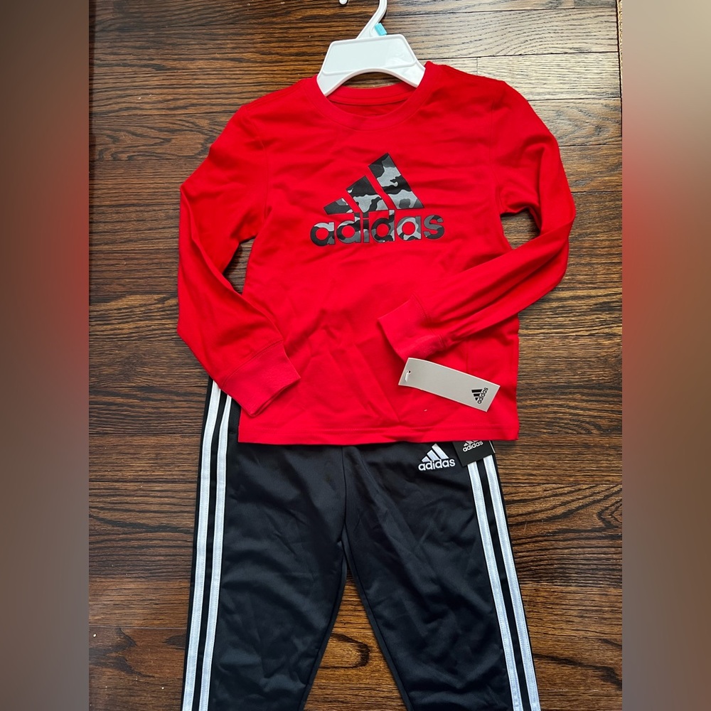 Boys Adidas Red and Black Kids Outfit